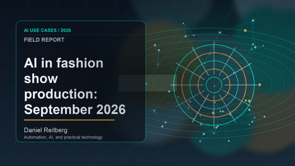 AI in fashion show production: September 2026 implementation field guide: Practical AI in 2026
